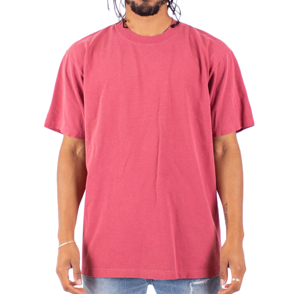 Shaka Wear Unisex Max Heavyweight Garment-Dyed T-Shirt, Clay Red, Front view