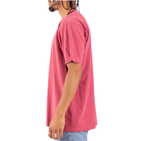 Shaka Wear Unisex Max Heavyweight Garment-Dyed T-Shirt, Clay Red, Left Sleeve view