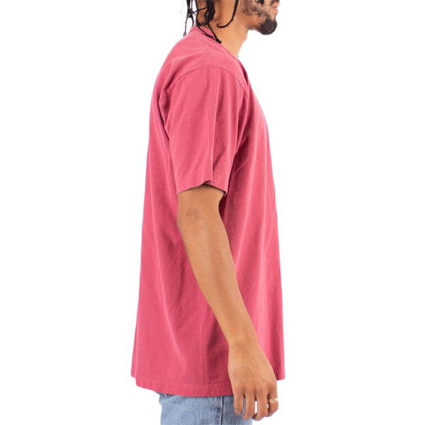 Shaka Wear Unisex Max Heavyweight Garment-Dyed T-Shirt, Clay Red, Right Sleeve view