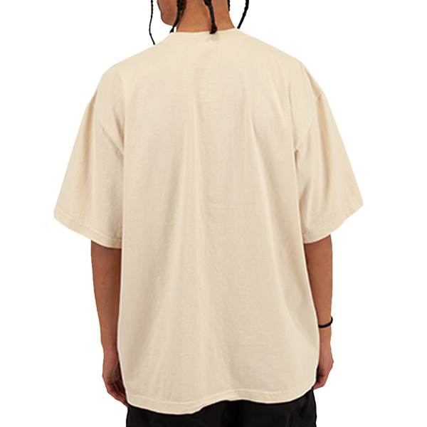 Shaka Wear Unisex Max Heavyweight Garment-Dyed T-Shirt, Cream, Back view