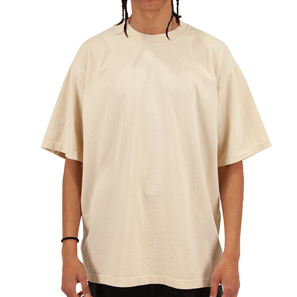 Shaka Wear Unisex Max Heavyweight Garment-Dyed T-Shirt, Cream, Front view