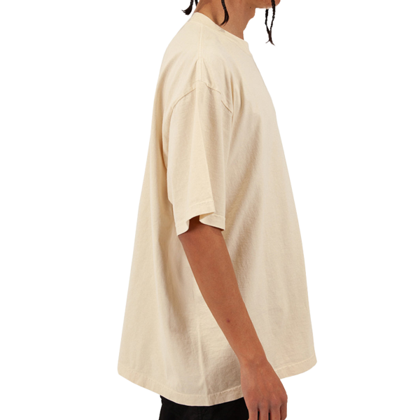 Shaka Wear Unisex Max Heavyweight Garment-Dyed T-Shirt, Cream, Right Sleeve view