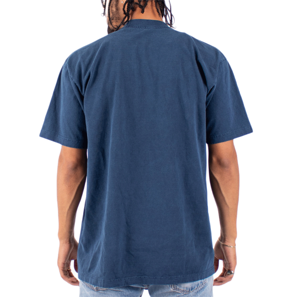 Shaka Wear Unisex Max Heavyweight Garment-Dyed T-Shirt, Midnight Navy, Back view