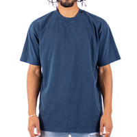 Shaka Wear Unisex Max Heavyweight Garment-Dyed T-Shirt, Midnight Navy, Front view