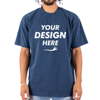 Shaka Wear Unisex Max Heavyweight Garment-Dyed T-Shirt, Midnight Navy, Front view, Mockup