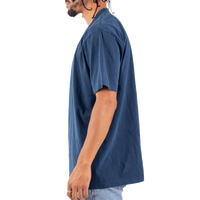 Shaka Wear Unisex Max Heavyweight Garment-Dyed T-Shirt, Midnight Navy, Left Sleeve view