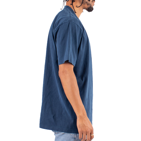 Shaka Wear Unisex Max Heavyweight Garment-Dyed T-Shirt, Midnight Navy, Right Sleeve view