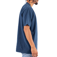 Shaka Wear Unisex Max Heavyweight Garment-Dyed T-Shirt, Midnight Navy, Right Sleeve view