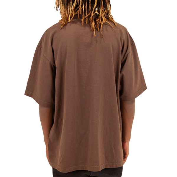 Shaka Wear Unisex Max Heavyweight Garment-Dyed T-Shirt, Mocha, Back view