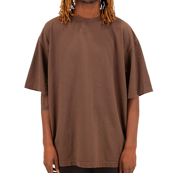 Shaka Wear Unisex Max Heavyweight Garment-Dyed T-Shirt, Mocha, Front view