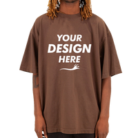 Shaka Wear Unisex Max Heavyweight Garment-Dyed T-Shirt, Mocha, Front view, Mockup