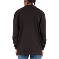Shaka Wear Unisex Max Heavyweight Long Sleeve T-Shirt, Black, Back view
