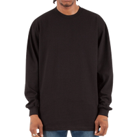 Shaka Wear Unisex Max Heavyweight Long Sleeve T-Shirt, Black, Front view