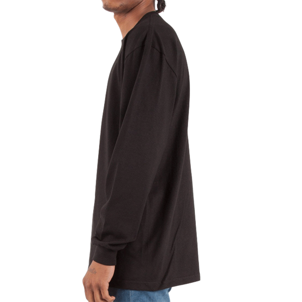 Shaka Wear Unisex Max Heavyweight Long Sleeve T-Shirt, Black, Left Sleeve view