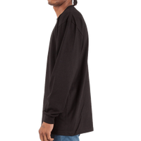 Shaka Wear Unisex Max Heavyweight Long Sleeve T-Shirt, Black, Left Sleeve view