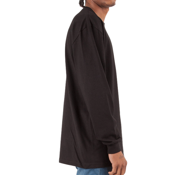 Shaka Wear Unisex Max Heavyweight Long Sleeve T-Shirt, Black, Right Sleeve view