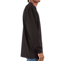 Shaka Wear Unisex Max Heavyweight Long Sleeve T-Shirt, Black, Right Sleeve view