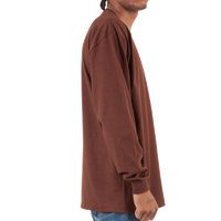 Shaka Wear Unisex Max Heavyweight Long Sleeve T-Shirt, Brown, Right Sleeve view
