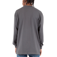 Shaka Wear Unisex Max Heavyweight Long Sleeve T-Shirt, Dark Grey, Back view