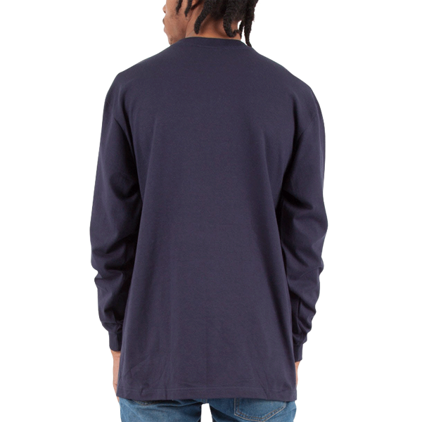 Shaka Wear Unisex Max Heavyweight Long Sleeve T-Shirt, Navy, Back view