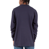 Shaka Wear Unisex Max Heavyweight Long Sleeve T-Shirt, Navy, Back view
