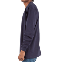 Shaka Wear Unisex Max Heavyweight Long Sleeve T-Shirt, Navy, Left Sleeve view