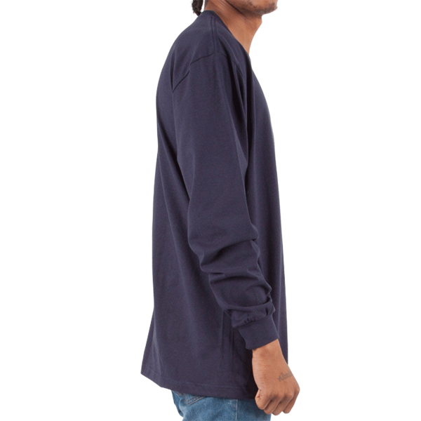 Shaka Wear Unisex Max Heavyweight Long Sleeve T-Shirt, Navy, Right Sleeve view