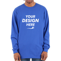 Shaka Wear Unisex Max Heavyweight Long Sleeve T-Shirt, Royal, Front view, Mockup
