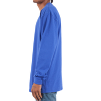 Shaka Wear Unisex Max Heavyweight Long Sleeve T-Shirt, Royal, Left Sleeve view