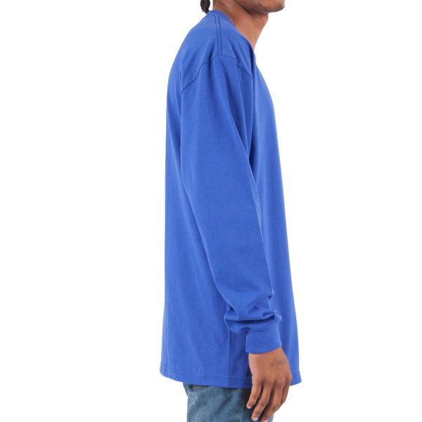 Shaka Wear Unisex Max Heavyweight Long Sleeve T-Shirt, Royal, Right Sleeve view