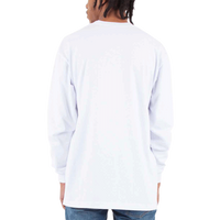 Shaka Wear Unisex Max Heavyweight Long Sleeve T-Shirt, White, Back view