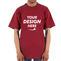 Shaka Wear Unisex Max Heavyweight T-Shirt, Cardinal, Front view, Mockup
