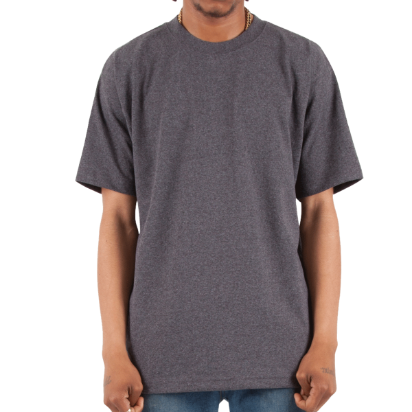 Shaka Wear Unisex Max Heavyweight T-Shirt, Charcoal Grey Heather, Front view