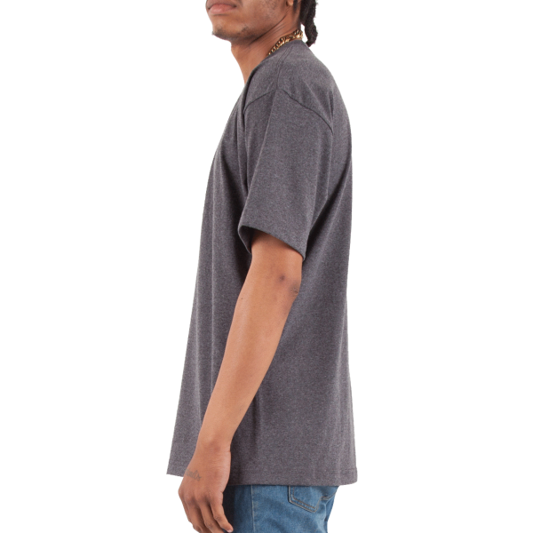 Shaka Wear Unisex Max Heavyweight T-Shirt, Charcoal Grey Heather, Left Sleeve view
