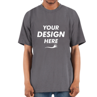 Shaka Wear Unisex Max Heavyweight T-Shirt, Dark Grey, Front view, Mockup
