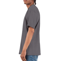 Shaka Wear Unisex Max Heavyweight T-Shirt, Dark Grey, Left Sleeve view