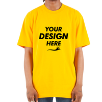 Shaka Wear Unisex Max Heavyweight T-Shirt, Gold, Front view, Mockup