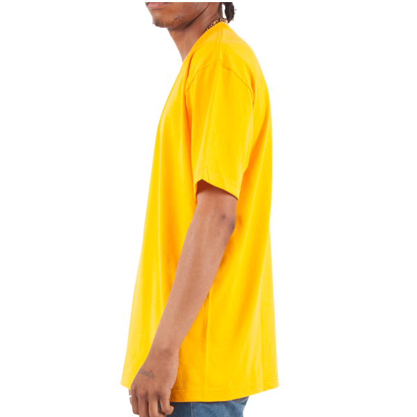 Shaka Wear Unisex Max Heavyweight T-Shirt, Gold, Left Sleeve view