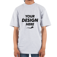 Shaka Wear Unisex Max Heavyweight T-Shirt, Heather Grey, Front view, Mockup