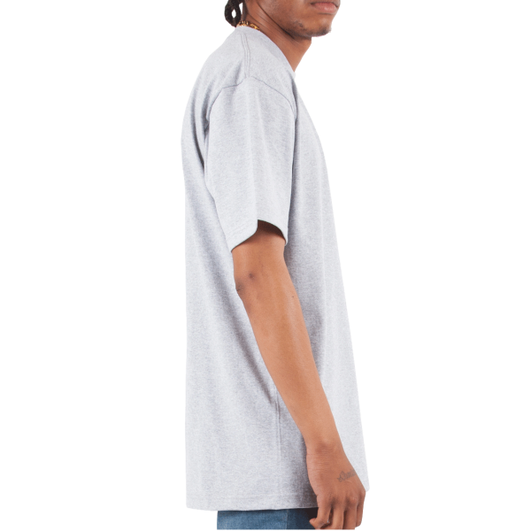 Shaka Wear Unisex Max Heavyweight T-Shirt, Heather Grey, Right Sleeve view