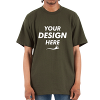 Shaka Wear Unisex Max Heavyweight T-Shirt, Hunter Green, Front view, Mockup