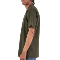 Shaka Wear Unisex Max Heavyweight T-Shirt, Hunter Green, Left Sleeve view