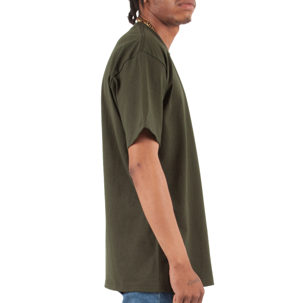 Shaka Wear Unisex Max Heavyweight T-Shirt, Hunter Green, Right Sleeve view