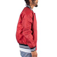 Shaka Wear Unisex Varsity Bomber Jacket, Red, Right Sleeve view