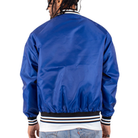 Shaka Wear Unisex Varsity Bomber Jacket, Royal, Back view