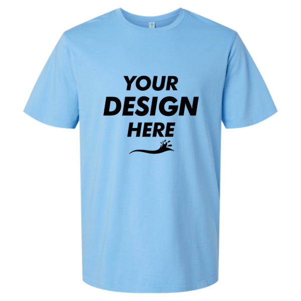 SoftShirts Unisex Classic T-Shirt, Azure, Front view, Mockup