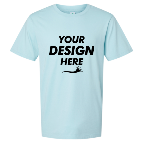 SoftShirts Unisex Classic T-Shirt, Chambray, Front view, Mockup