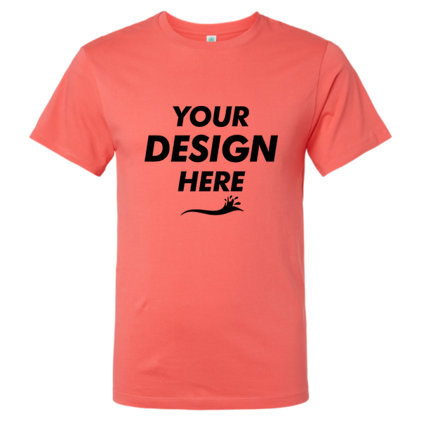 SoftShirts Unisex Classic T-Shirt, Coral, Front view, Mockup