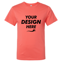 SoftShirts Unisex Classic T-Shirt, Coral, Front view, Mockup