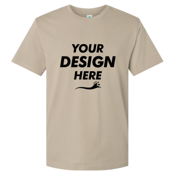 SoftShirts Unisex Classic T-Shirt, Latte, Front view, Mockup